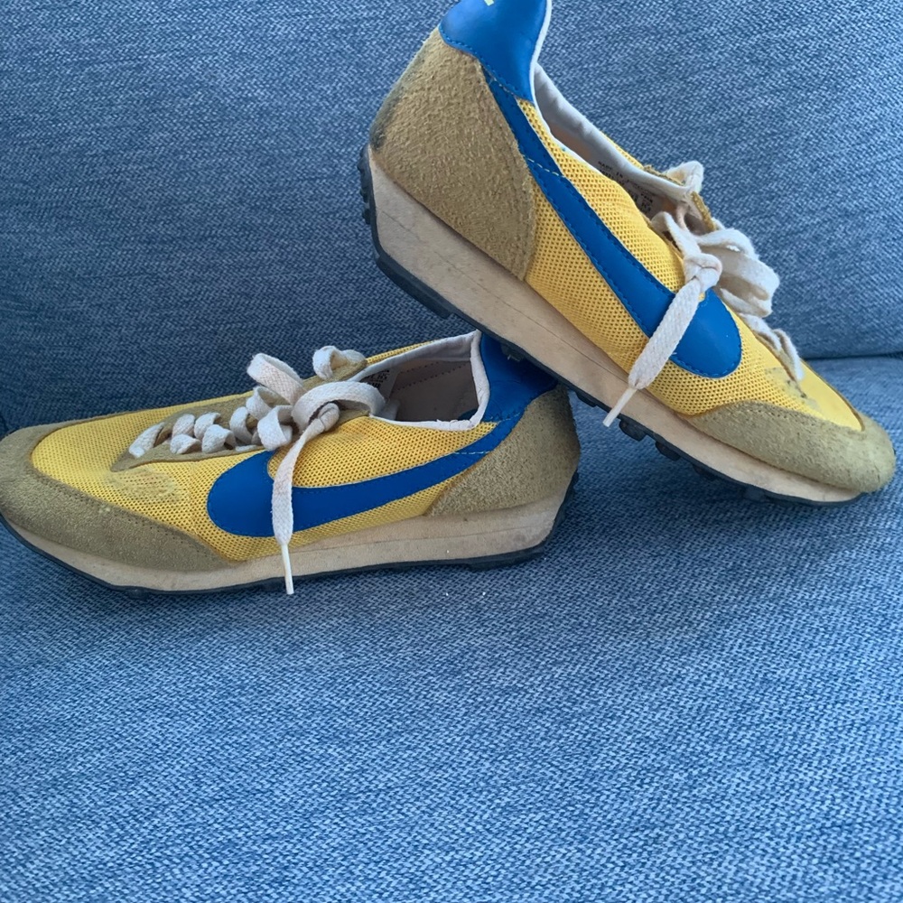 Yellow and Blue Nike Waffle Runners